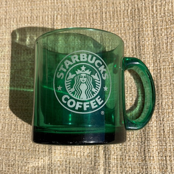 Starbucks RARE Limited Edition Etched Clear Glass Mug Green